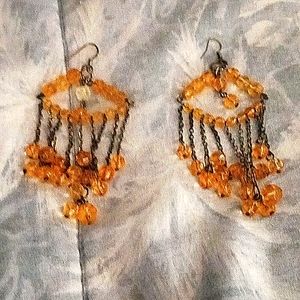 Orange Chandelier Earrings